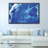 blue ocean floating frame canvas