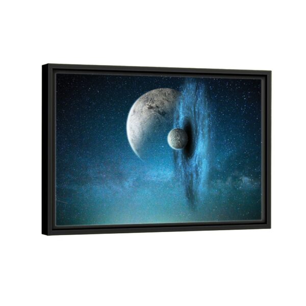 blue planet framed canvas black frame