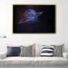 blue saturn floating frame canvas