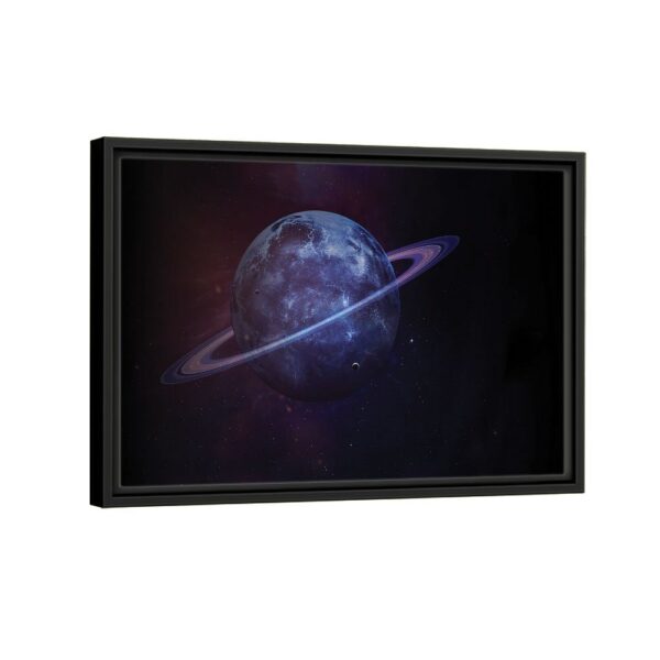 blue saturn framed canvas black frame