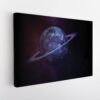 blue saturn stretched canvas