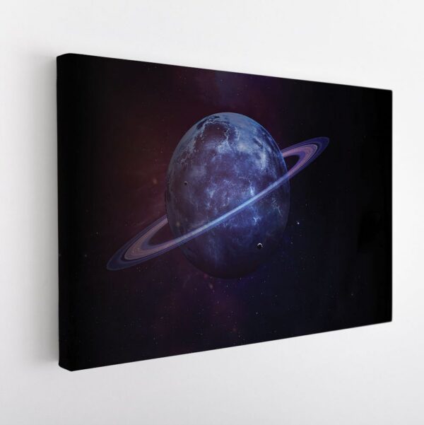 blue saturn stretched canvas