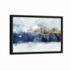 blue watercolor mountain framed canvas black frame