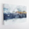 blue watercolor mountain stretched canvas