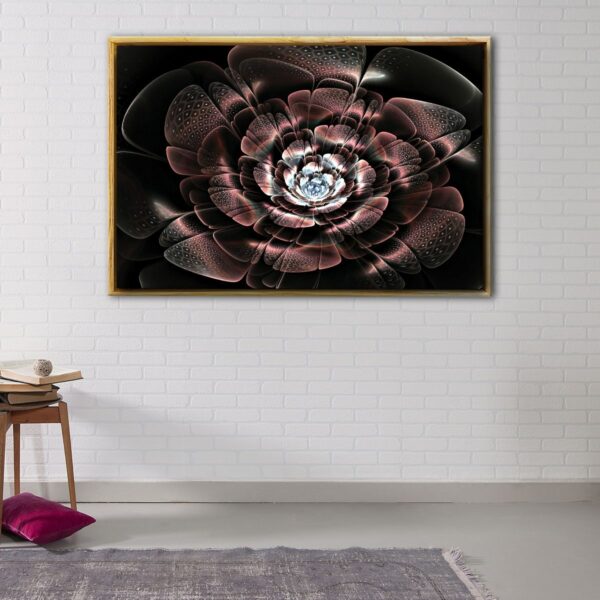 brown fractal floating frame canvas