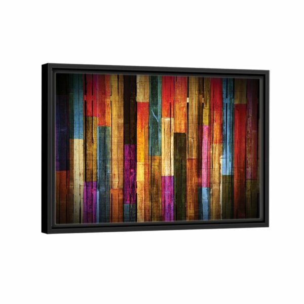 colored wood abstract framed canvas black frame