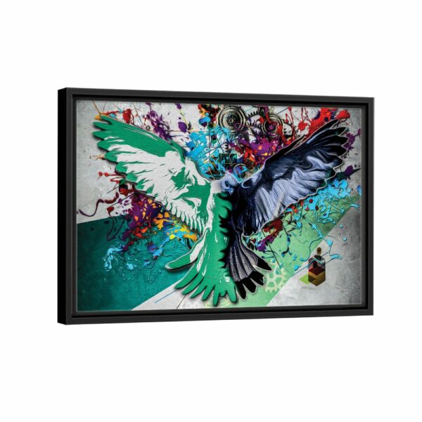 colorful eagle framed canvas black frame