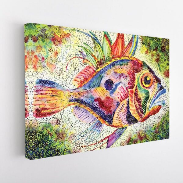 colorful fish stretched canvas