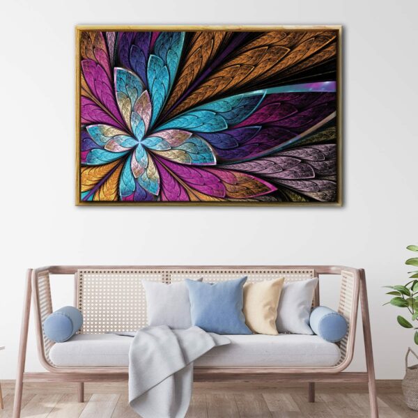 colorful fracta floating frame canvas