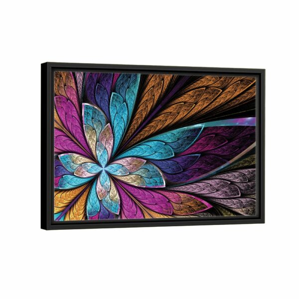 colorful fracta framed canvas black frame