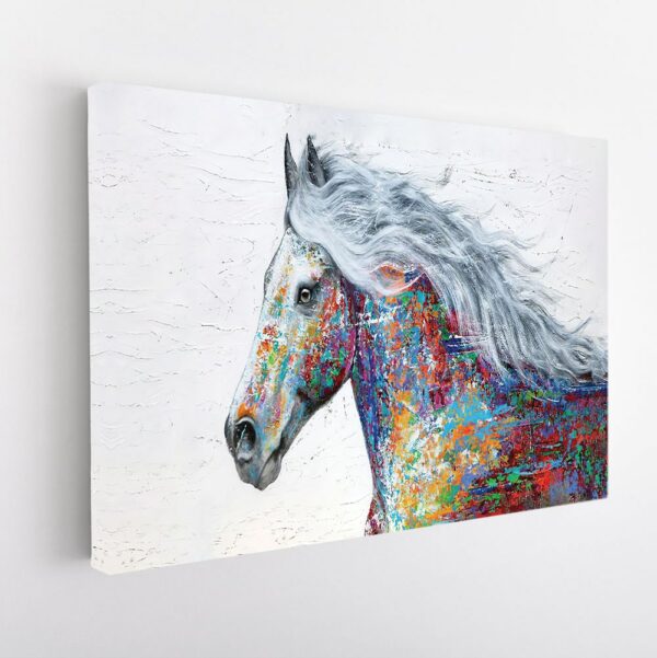 colorful horse stretched canvas