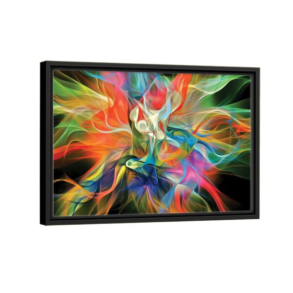 colorful lines framed canvas black frame