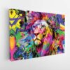 colorful lion stretched canvas