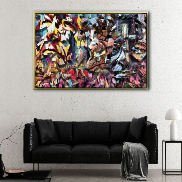 complex geometric abstract floating frame canvas