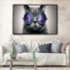 cool cat floating frame canvas