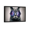 cool cat framed canvas black frame