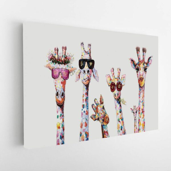 cool giraffes stretched canvas