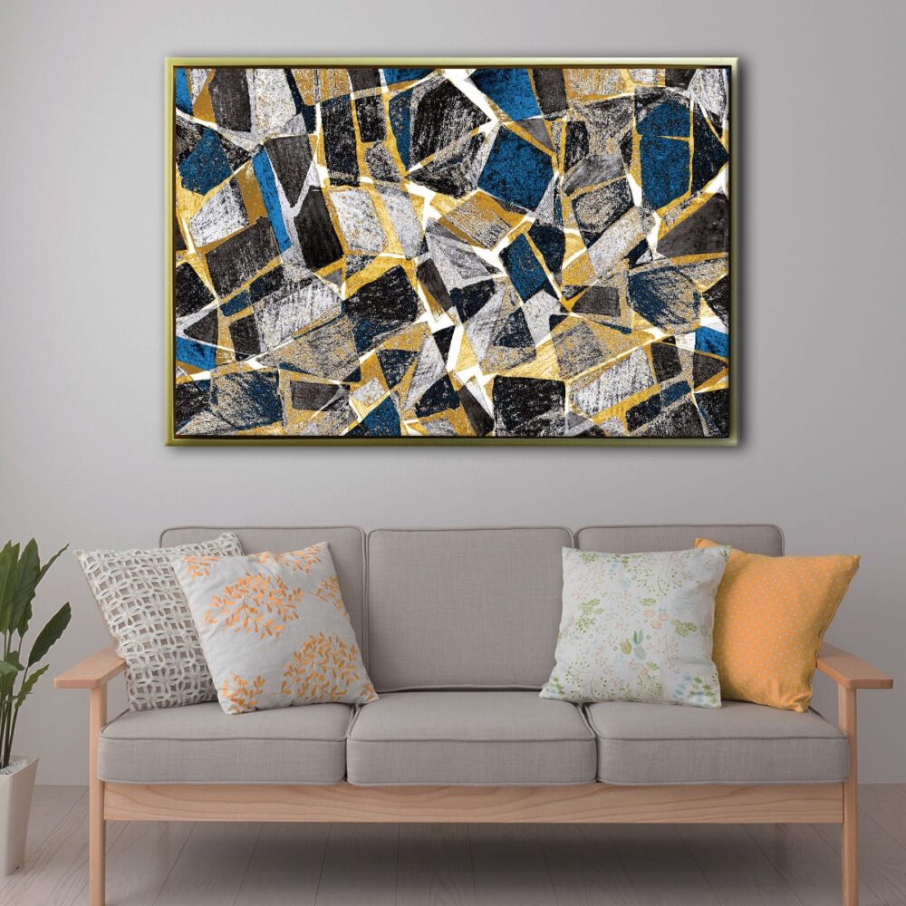 cracked glass floating frame canvas