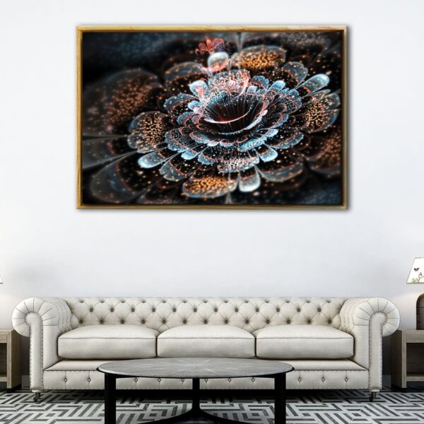 dark fractal floating frame canvas