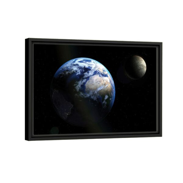 earth in dark framed canvas black frame