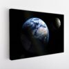 earth in dark stretched canvas