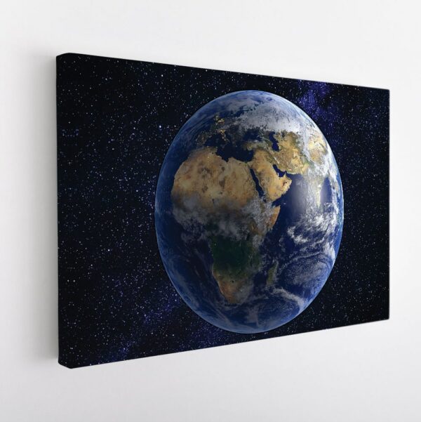 earth under stars stretched canvas