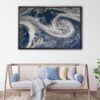 earth view floating frame canvas