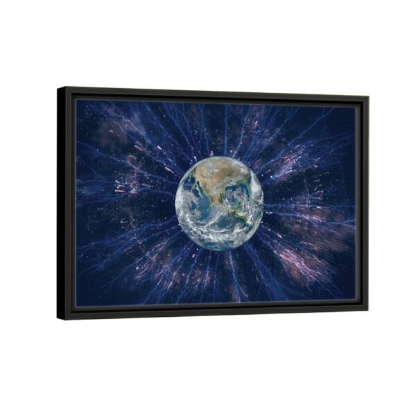 electric earth framed canvas black frame