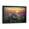 elephant giclee framed canvas black frame