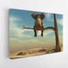 elephant on tree stretched canvas