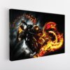 fire motorcycle stretched canvas