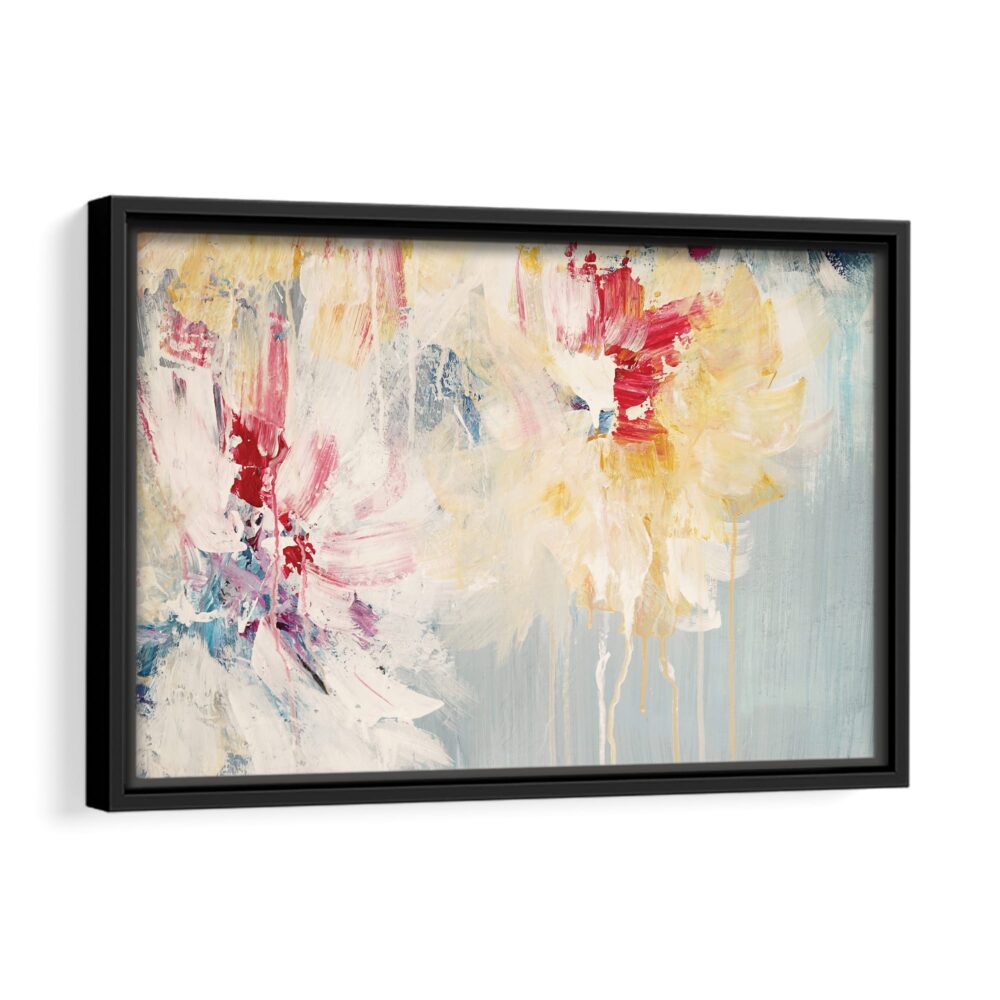 flowers abstract framed canvas black frame