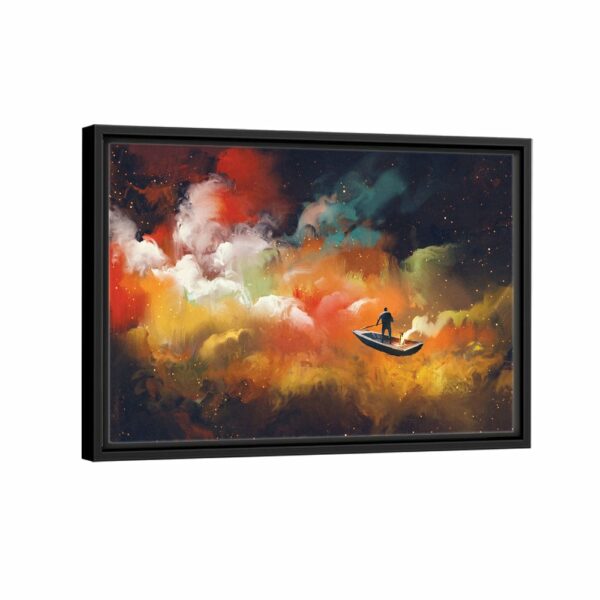 tableau bateau volant avec cadre noir