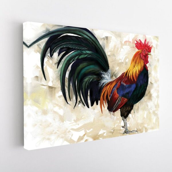 french rooster stretched canvas