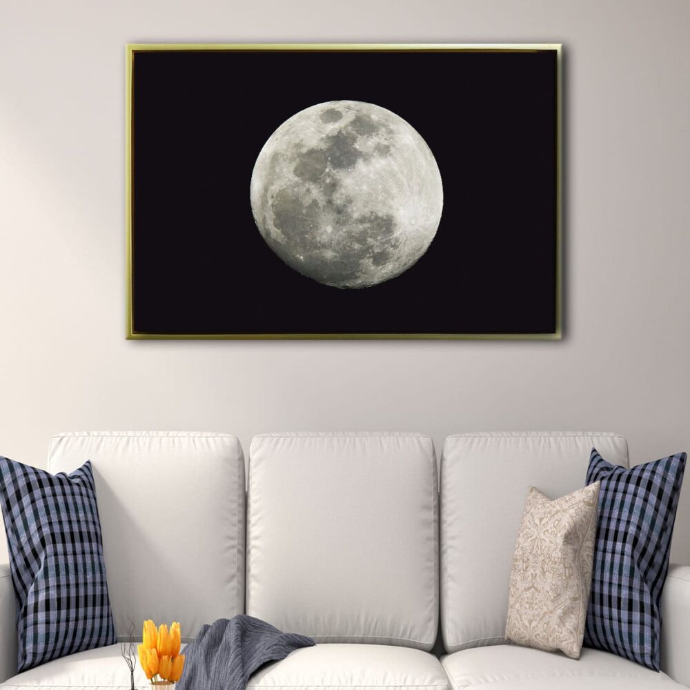 tableau pleine lune avec cadre flottant