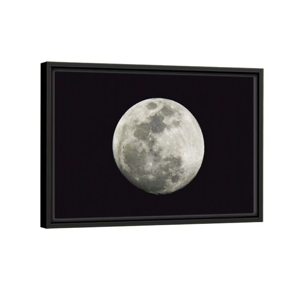 full moon framed canvas black frame