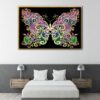 rainbow butterfuly floating frame canvas