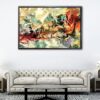 geometric texture floating frame canvas