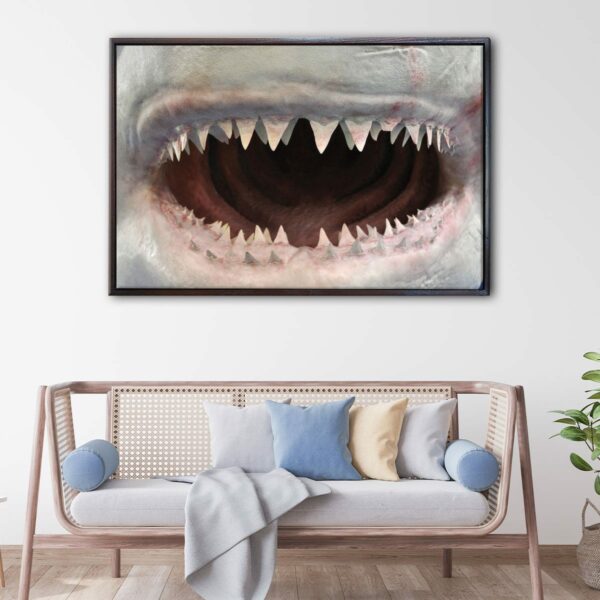 giant shark mouth floating frame canvas