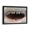 giant shark mouth framed canvas black frame