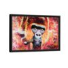 gorilla smoking cigar framed canvas black frame