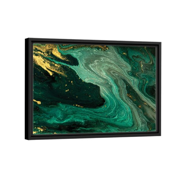 green marble framed canvas black frame