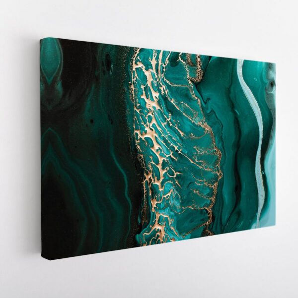 green marble stretched canvas