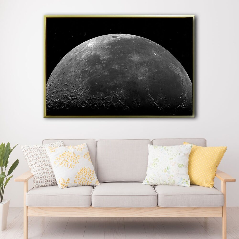 tableau demi-lune avec cadre flottant