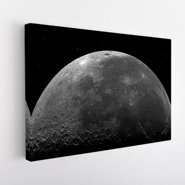 half moon stretched canvas