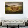 highland cattle floating frame canvas