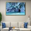 ice cave abstract floating frame canvas