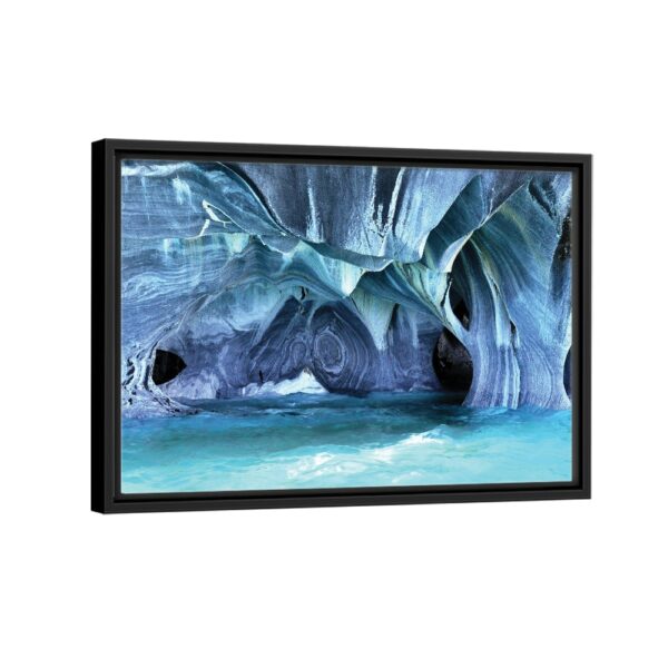 ice cave abstract framed canvas black frame