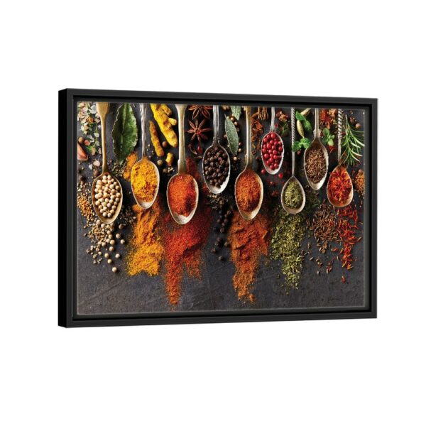 kitchen spice framed canvas black frame