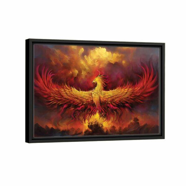 legendary phoenix framed canvas black frame